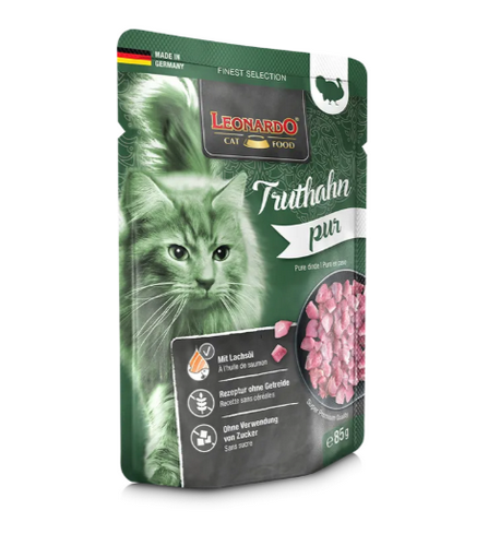 Leonardo - Katzenfutter - Finest Selection - TRUTHAHN PUR - 16 x 85 g 