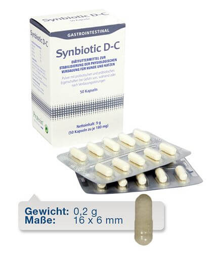 Protexin - Synbiotic D-C Ergänzungsfuttermittel für Hunde und Katzen 50 Kapseln