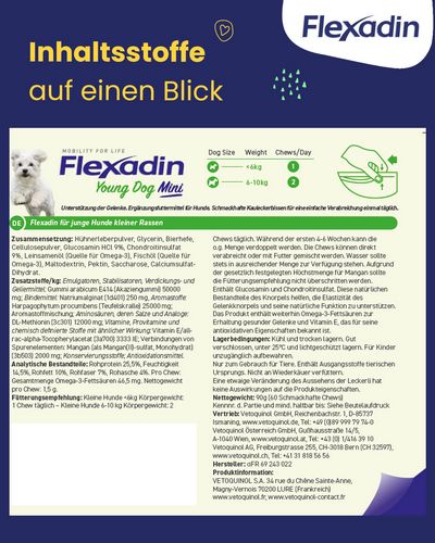 Vetoquinol - Flexadin - Young Dog MINI - 60 Chews 