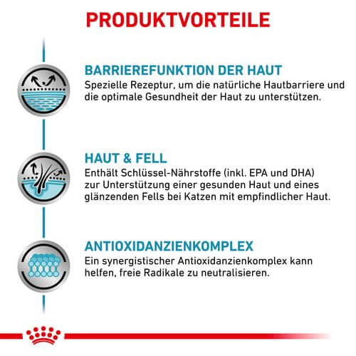 Royal Canin Veterinary SKIN & COAT Nassfutter für Katzen Vorteile