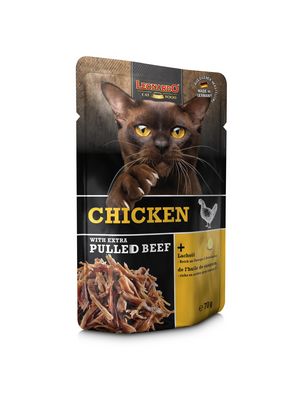 Leonardo - Katzenfutter - CHICKEN + extra pulled Beef - 16 x 70 g