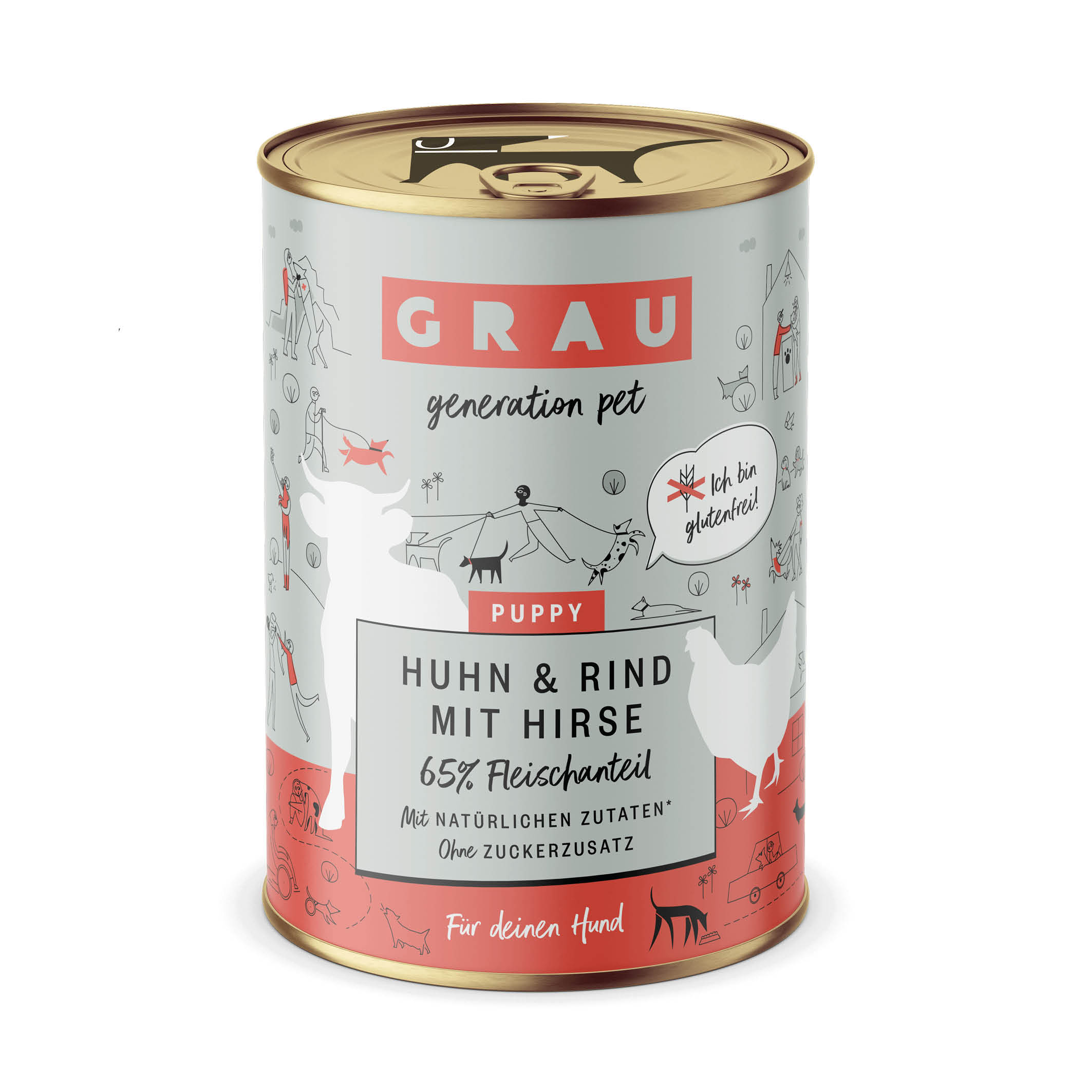 Grau Nassfutter - HUND - PUPPY/JUNIOR mit HUHN 400g