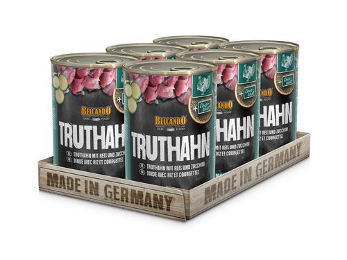 Belcando - Hundefutter - Chia Saat - TRUTHAHN mit REIS und ZUCCHINI - 6 x 400 g