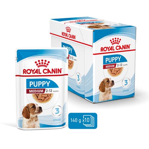 Royal Canin MEDIUM PUPPY Welpenfutter Nass für mittelgroße Hunde 10 x 140 g