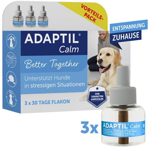 Ceva ADAPTIL Calm Vorteilspack 3 x 48ml für 90 Tage - entspannt Hunde und reduziert Stress
