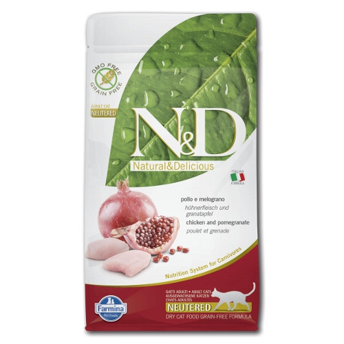 neuteredin6dDw124CiDq Farmina Natural & Delicious Grain Free Cat Adult Neutered Chicken + Pomegranate Trockenfutter