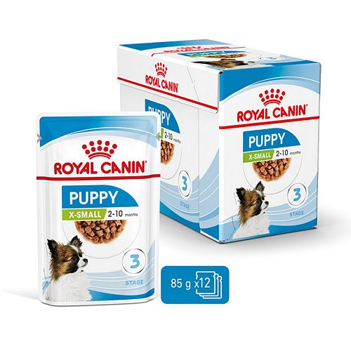 Royal Canin X-SMALL PUPPY - Nassfutter für Hundewelpen sehr kleiner Hunderassen - 12 x 85 g