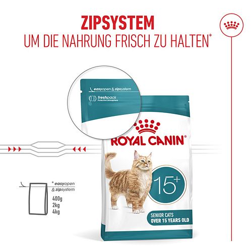 Royal Canin Ageing 15+ Trockenfutter Katze Zipper