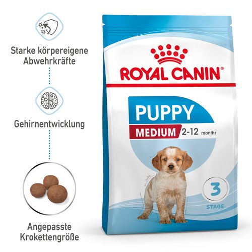 Royal Canin MEDIUM Puppy Trockenfutter für Welpen mittelgroßer Hunderassen 15 kg