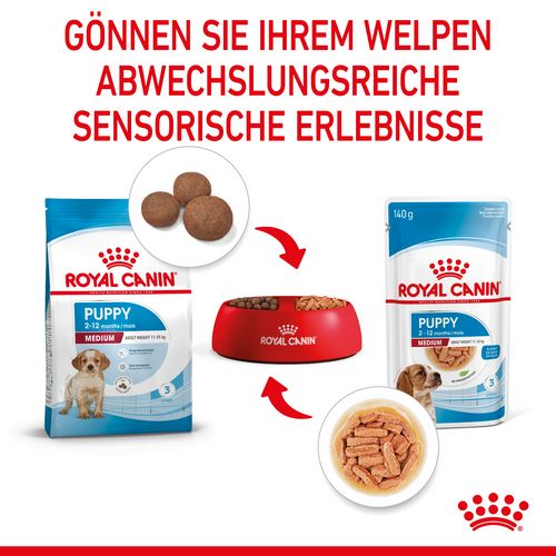 Royal Canin MEDIUM PUPPY Welpenfutter Nass für mittelgroße Hunde 10 x 140 g