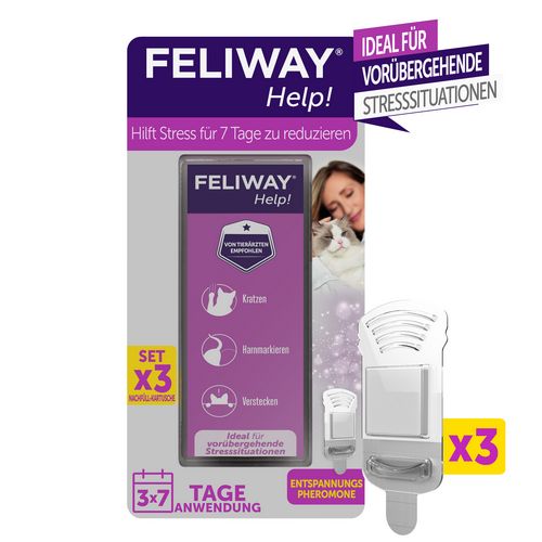 FELIWAY® Help! 3x Nachfüllkartusche - kurzfristige Stressreduzierung für Katzen