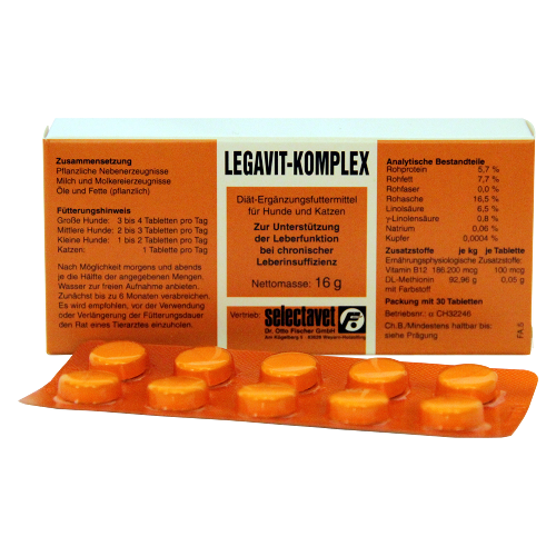 LEGAVIT KOMPLEX 30 Tabletten bei Leberinsuffizienz für Hunde und Katzen