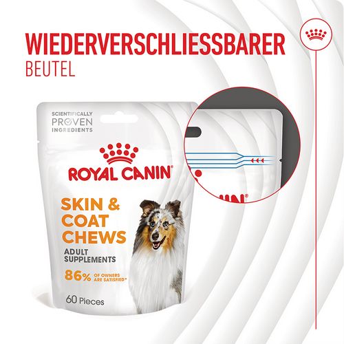 Royal Canin - SKIN & COAT CHEWS ADULT SUPPLEMENTS - 1 x 240 g
