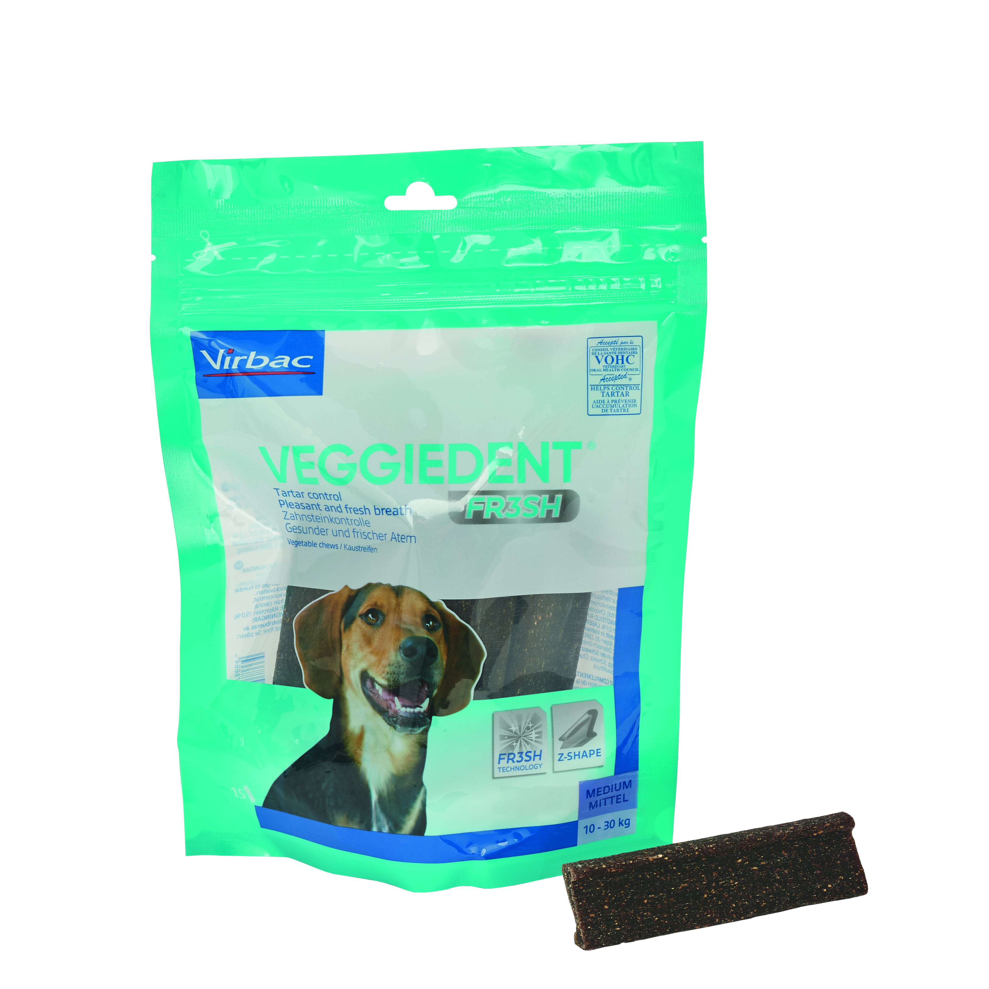 Virbac VeggieDent vegetarische Kaustreifen für Hunde M