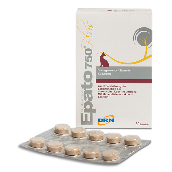 DRN Epato 750 - Diätergänzungsfuttermittel für KATZEN - 30 Tabletten
