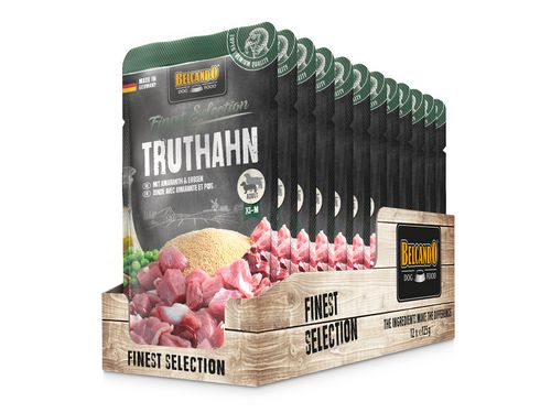 Belcando - Hundefutter - Finest Selection - ADULT - TRUTHAHN mit AMARANTH und ERBSEN - 12 x 125 g