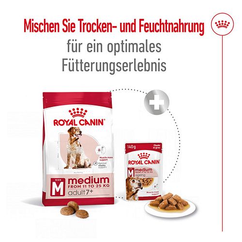 Royal Canin MEDIUM Adult 7+ Trockenfutter für ältere mittelgroße Hunde 4kg