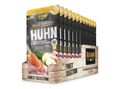 Belcando - Hundefutter - Finest Selection - ADULT - HUHN und REIS mit ZUCCHINI und MÖHREN - 12 x 125 g