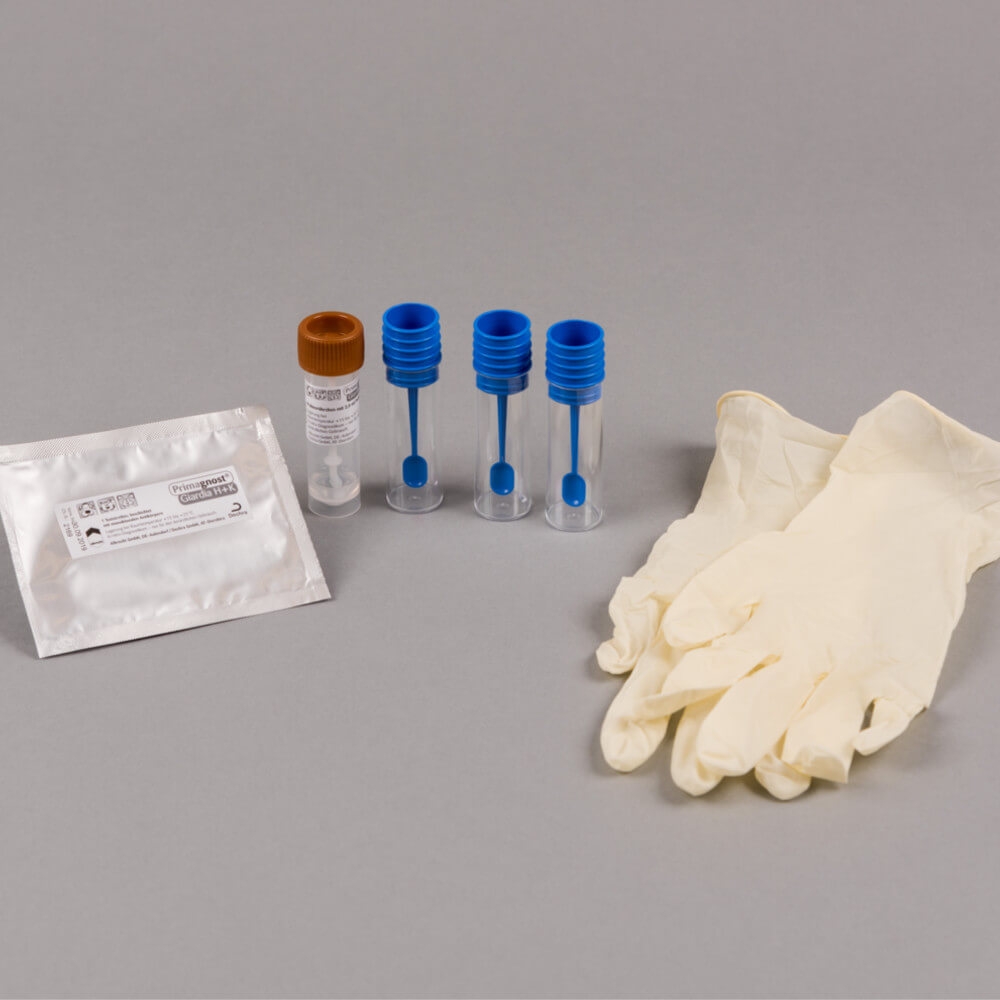 Giardien Schnelltestkit - Bundle aus Giardientest, Kotröhrchen, Handschuhe, Anleitung