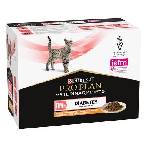 Purina - Veterinary Diets - DM DIABETES MANAGEMENT - HUHN - Katze - 10 x 85 g