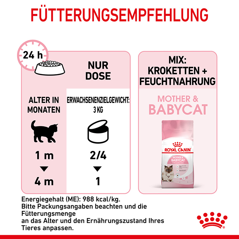 Royal Canin MOTHER & BABYCAT Mousse für tragende Katzen und Kitten 12 x 195 g