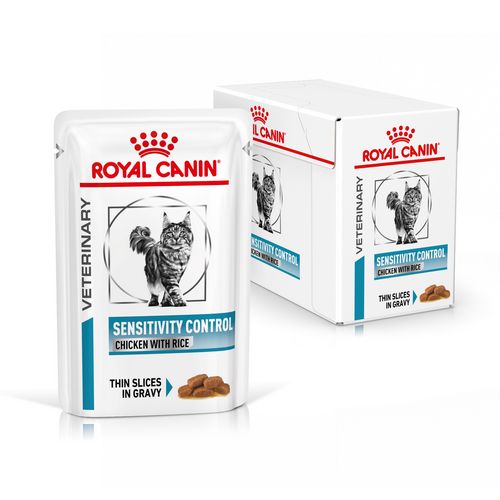 Royal Canin Veterinary SENSITIVITY CONTROL HUHN MIT REIS Nassfutter für Katzen 12 x 85g