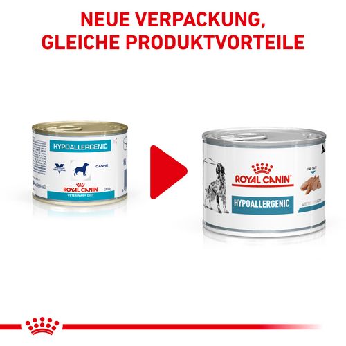 Royal Canin Veterinary HYPOALLERGENIC Mousse Nassfutter für Hunde  12x 200 g