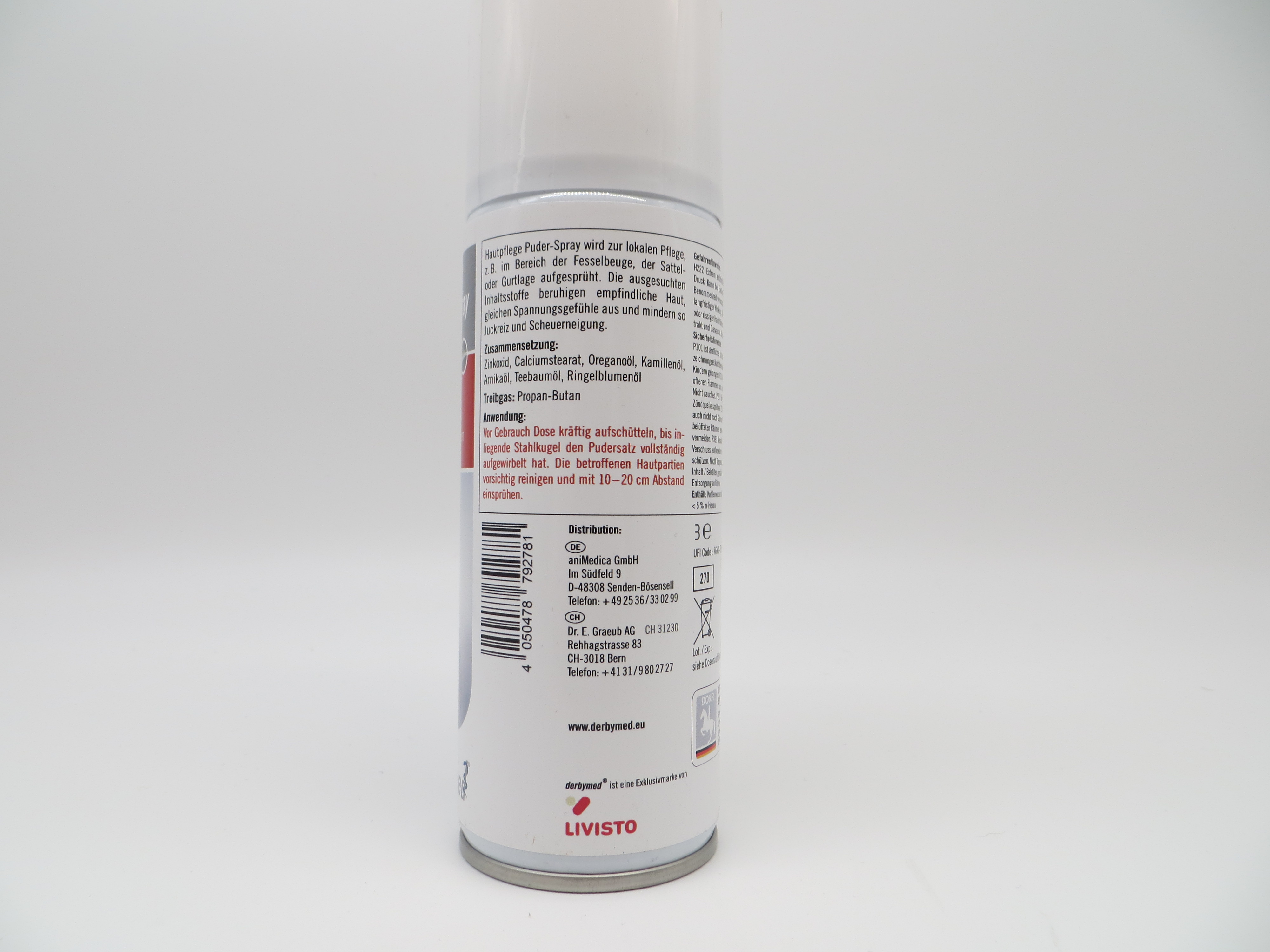 derbymed Hautpflege Puder-Spray für Pferde - 200 ml