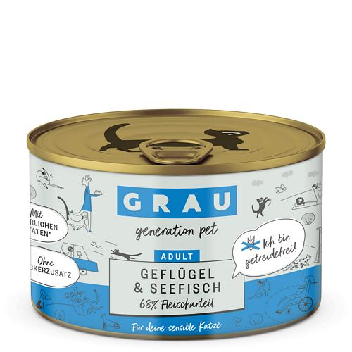 Grau Nassfutter - KATZE - GEFLÜGEL & SEEFISCH 6 x 200 g