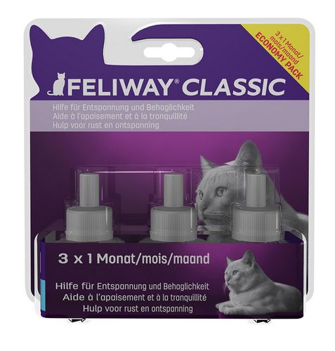 CEVA Feliway Classic Nachfüllflacon Vorteilspack 3x30ml zur Beruhigung und Entspannung für Katzen 