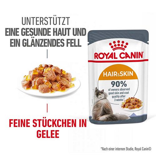 Royal Canin Hair & Skin  Katzenfutter nass in Gelee Royal Canin Hair & Skin  Katzenfutter nass in Gelee