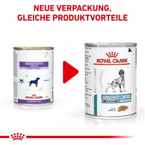 Royal Canin Veterinary SENSITIVITY CONTROL ENTE MIT REIS Nassfutter für Hunde