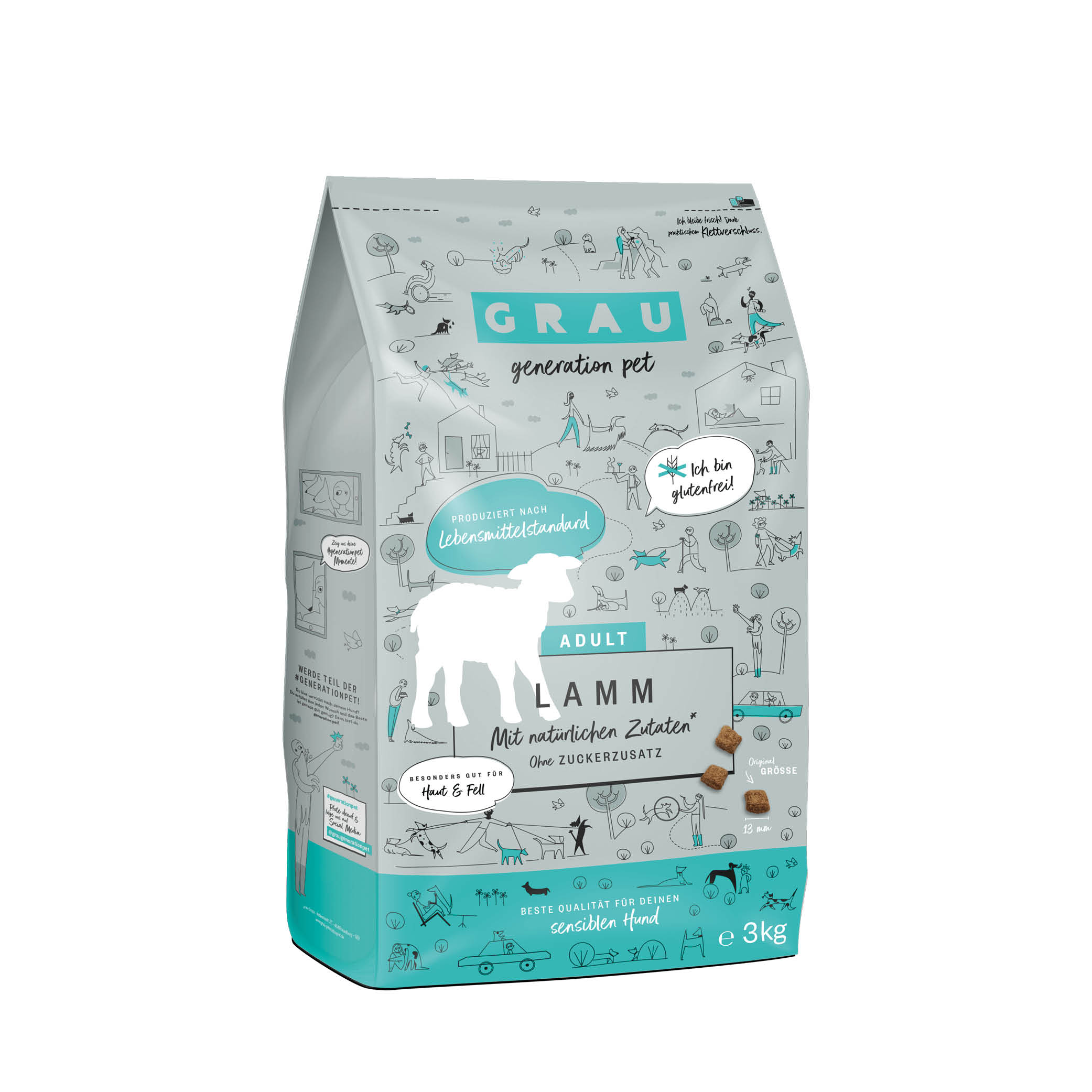 Grau Trockenfutter - HUND - LAMM  3 kg