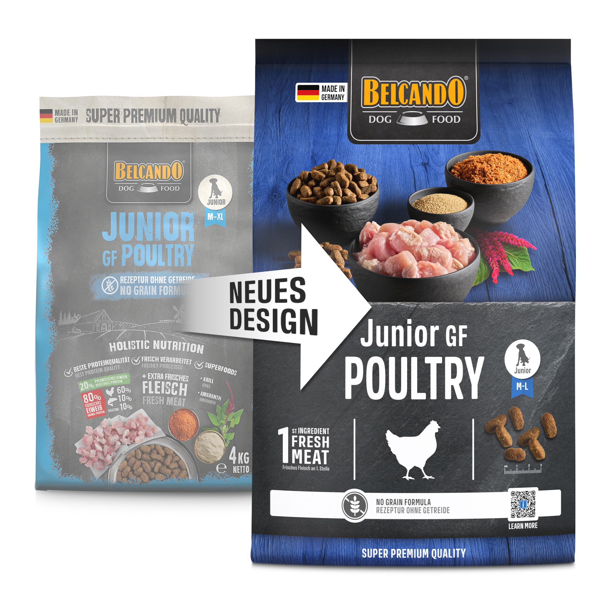 Belcando - JUNIOR - 4 kg - Hundefutter - getreidefrei - GF POULTRY