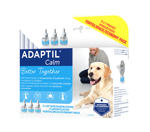 Ceva ADAPTIL® Calm Vorteilspack 3 x 48ml für 90 Tage - entspannt Hunde und reduziert Stress