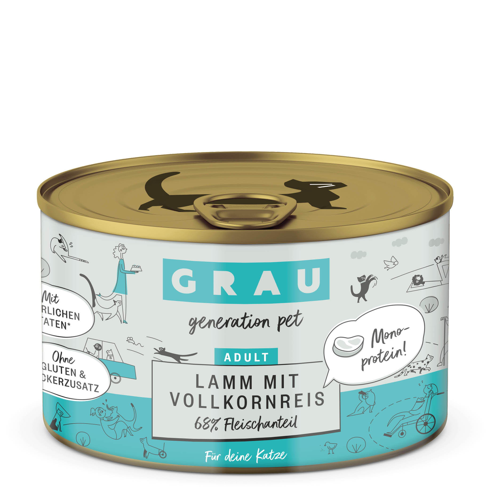 Grau Nassfutter - KATZE - LAMM & REIS 6 x 200 g