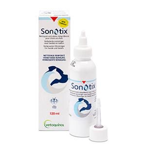 Sonotix Ohrenreiniger für Hunde und Katzen bei Ohrenschmalz von Vetoquinol 120 ml