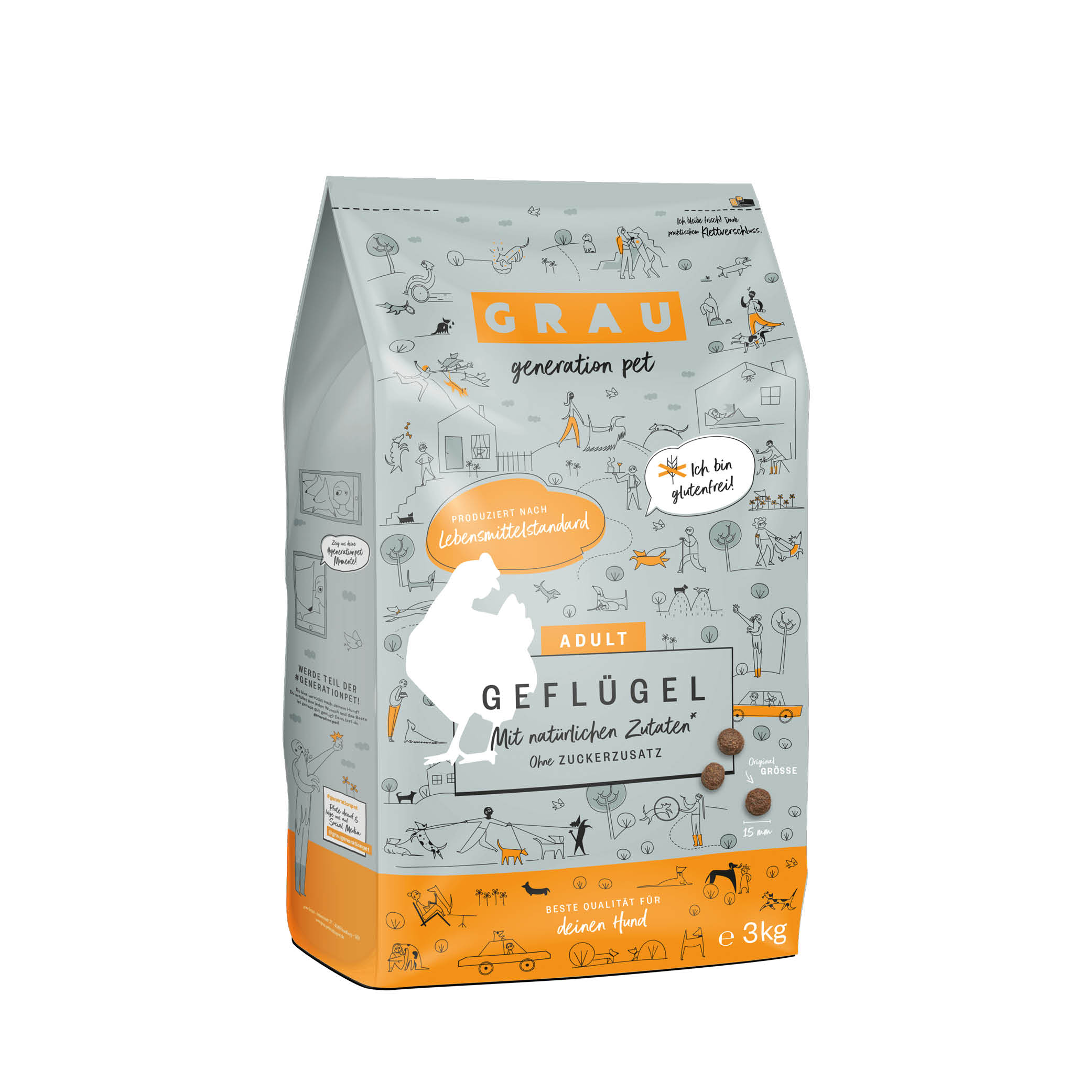 Grau Trockenfutter - HUND - GEFLÜGEL  3 kg